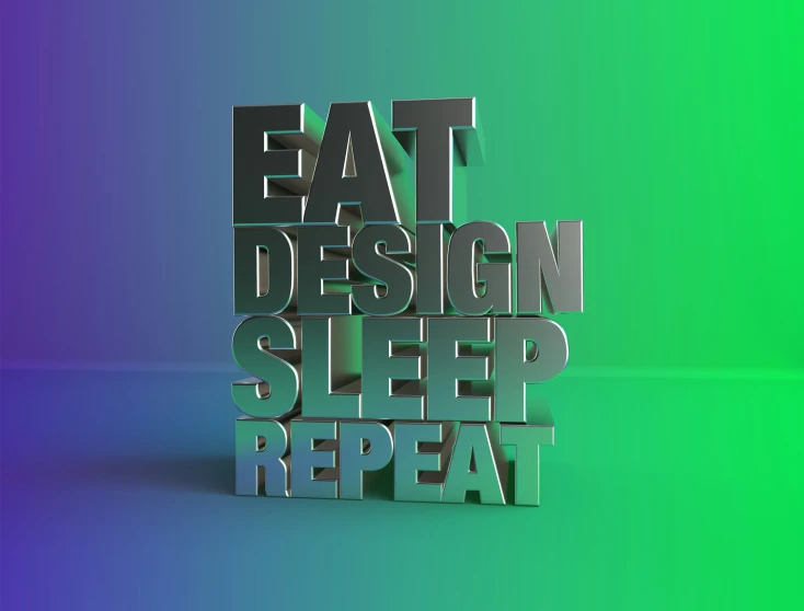 a 3d text style, with a bright green background