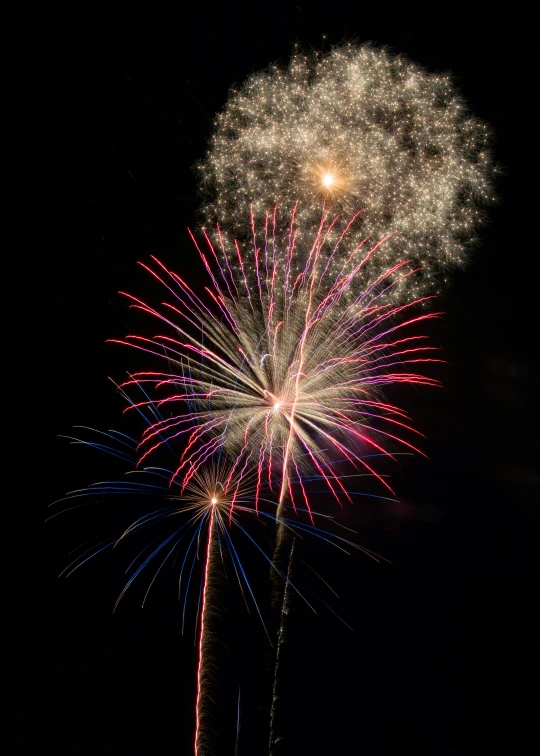 a colorful firework in the sky at night time