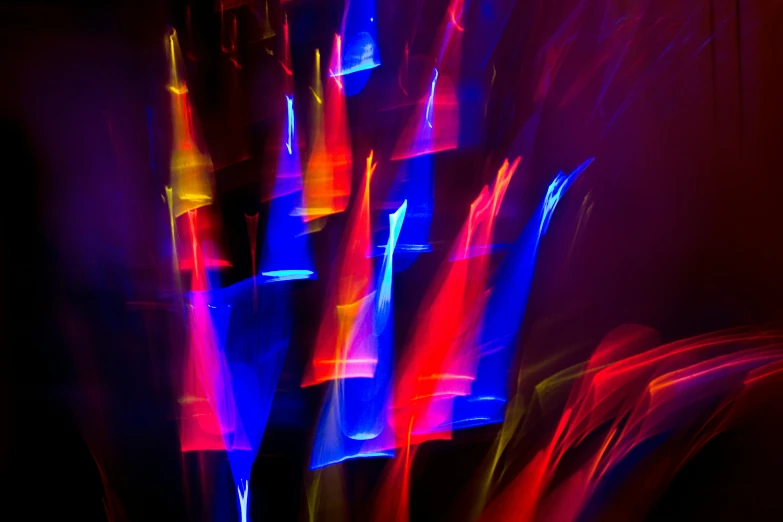 a red, blue and pink light painting effect