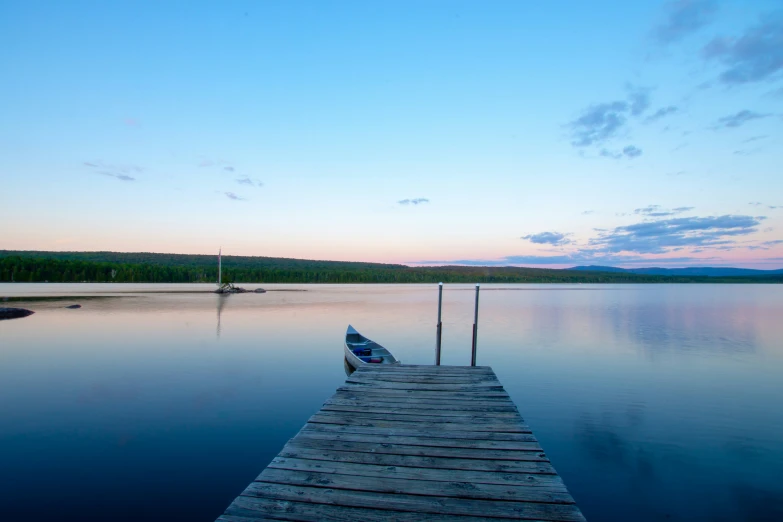 a dock that is floating on top of water