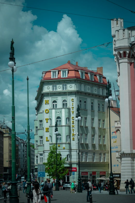 this is an image of a town street corner