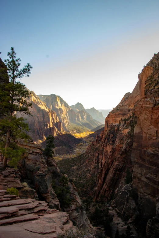 the steep mountain sides have many trees on them