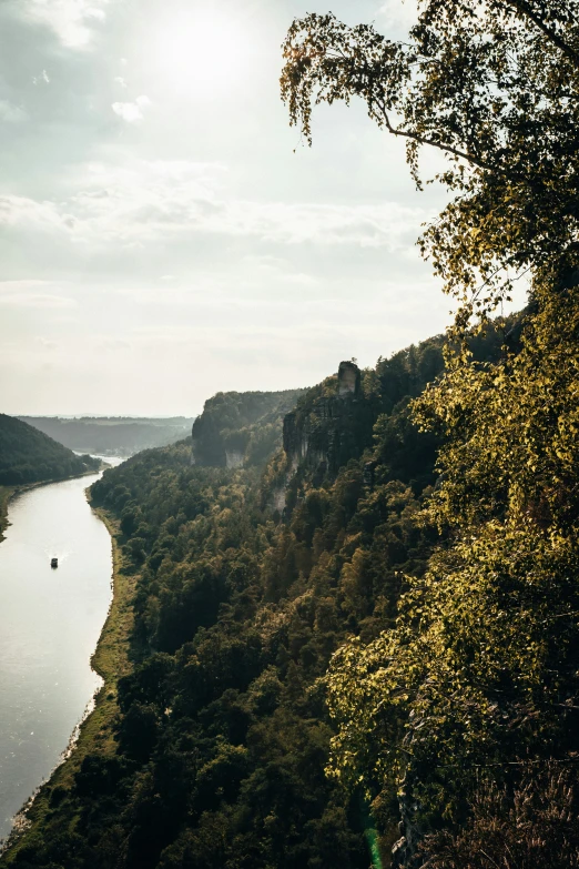 the river is lined with lots of water and trees