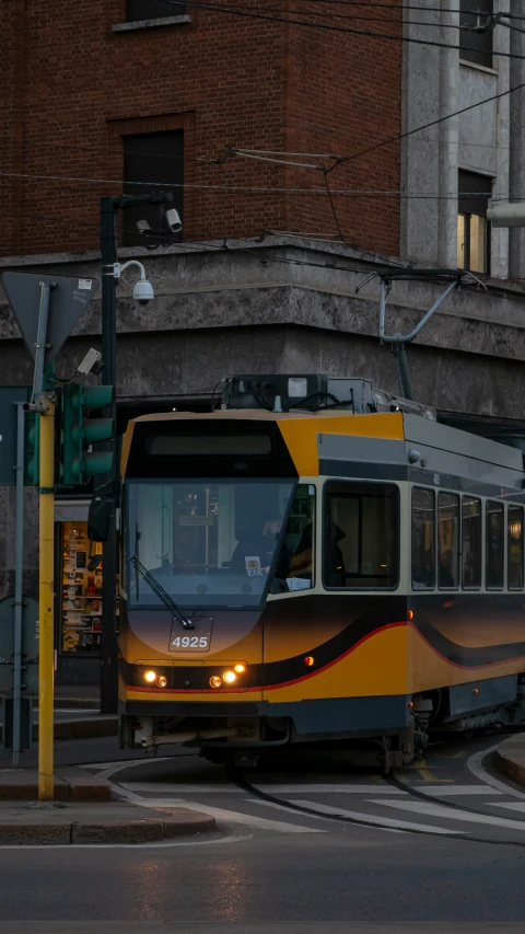 the city subway is stopped at the red light