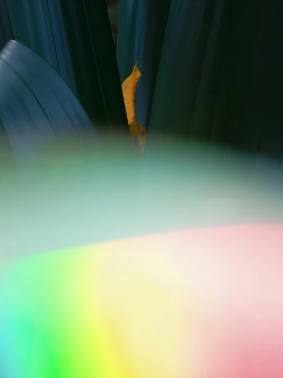 the color of a rainbow appears to have been distorted