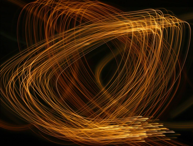 a swirl of orange and yellow light, making it appear like a swirl