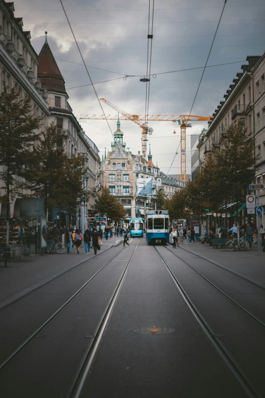 this is a view of a trolley at a bus stop