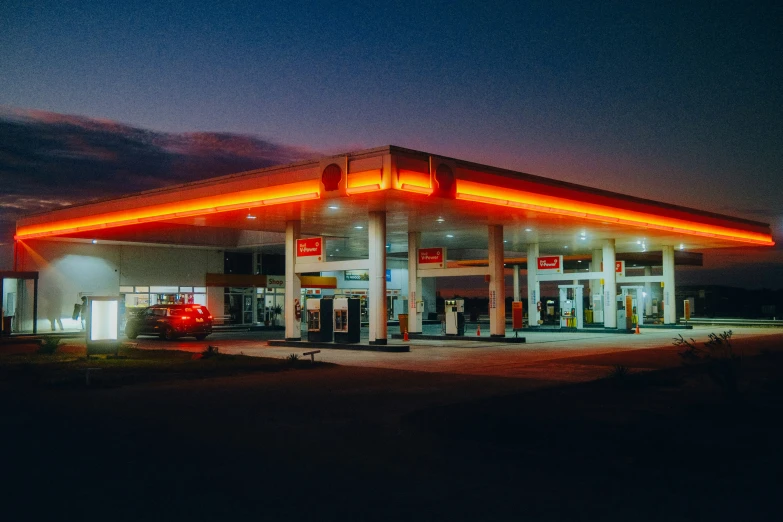 a car is waiting at the service station