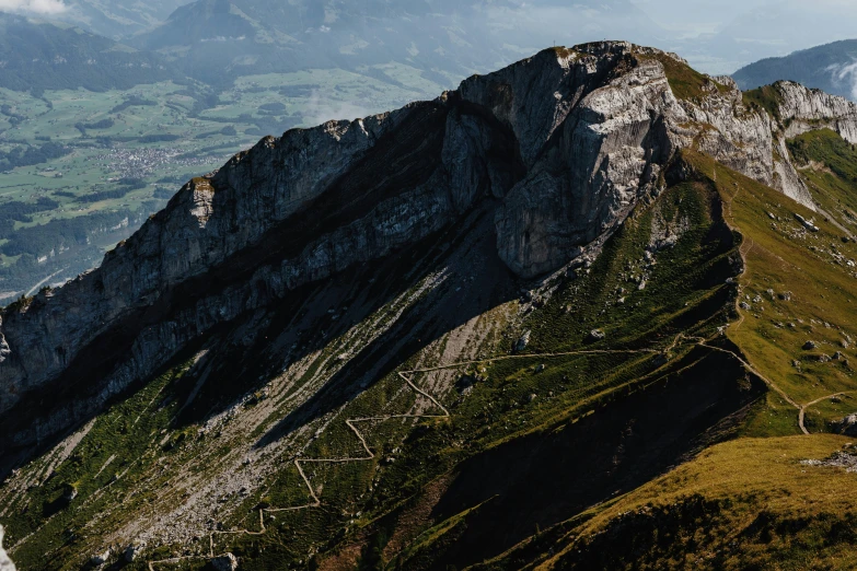 an image of a very high mountain side