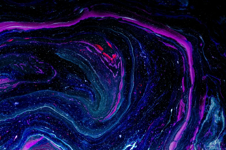 abstract art with blue and pink colors, with stars in the sky