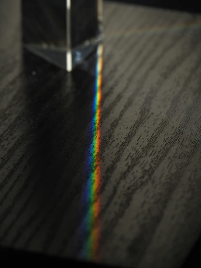 rainbow visible between the top edge of a box