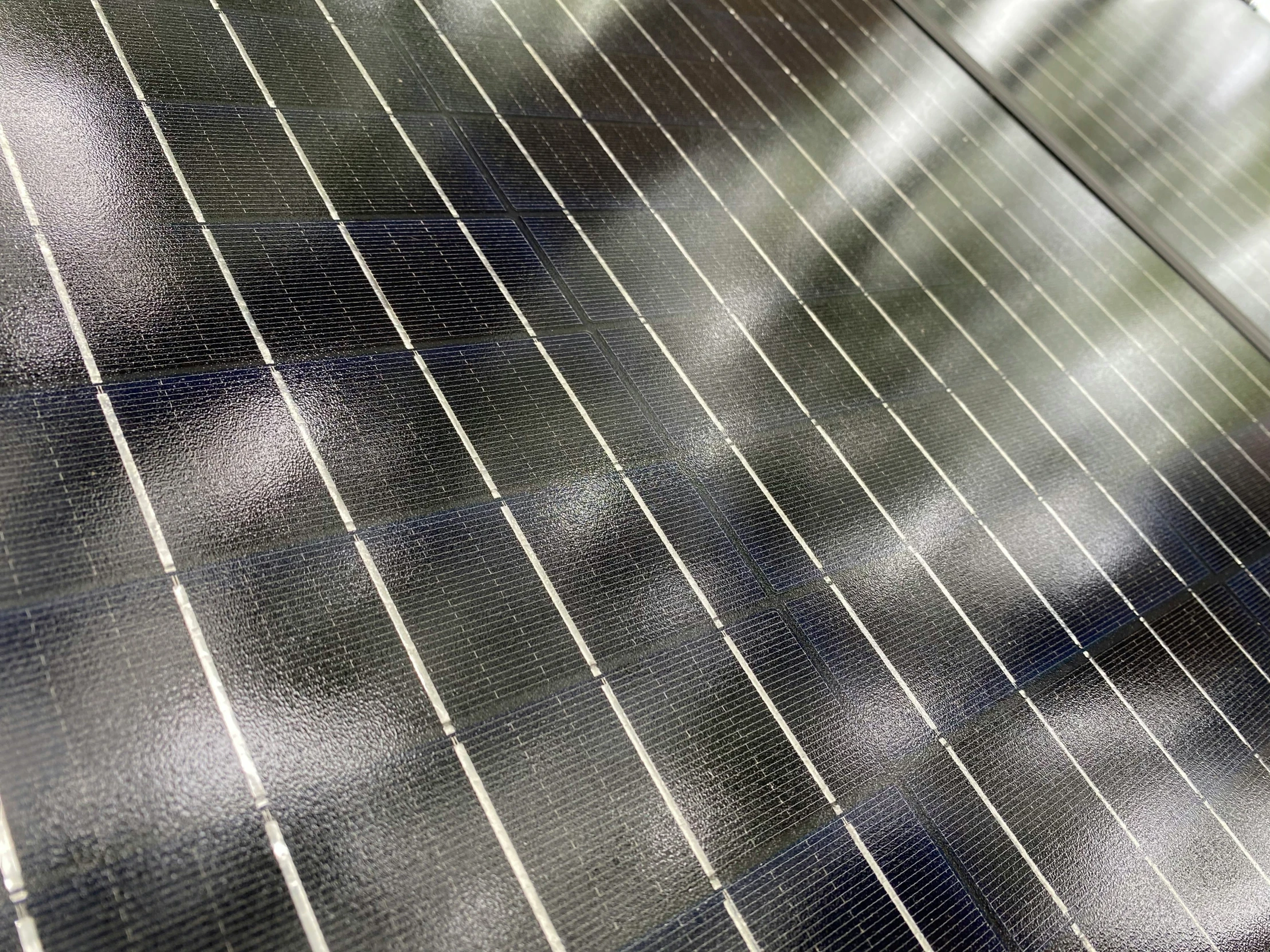 solar panel in sunlight that is shining on the ground