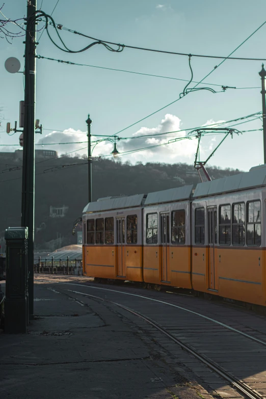 a large train on a steel track