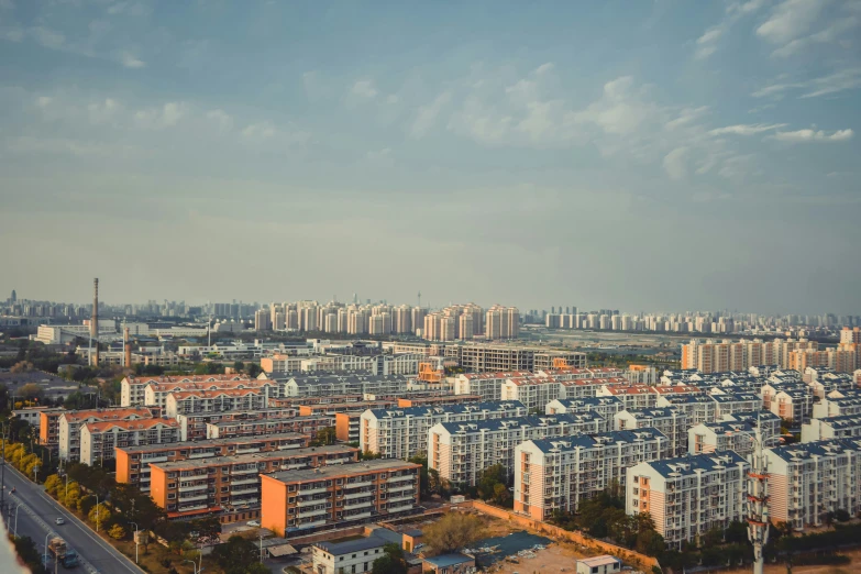 a city with high rise apartments in the background