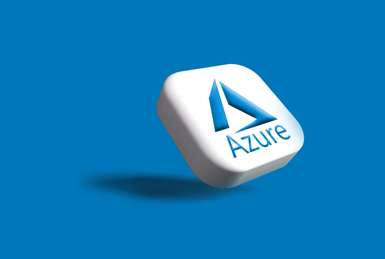a dice with a blue background that says azure