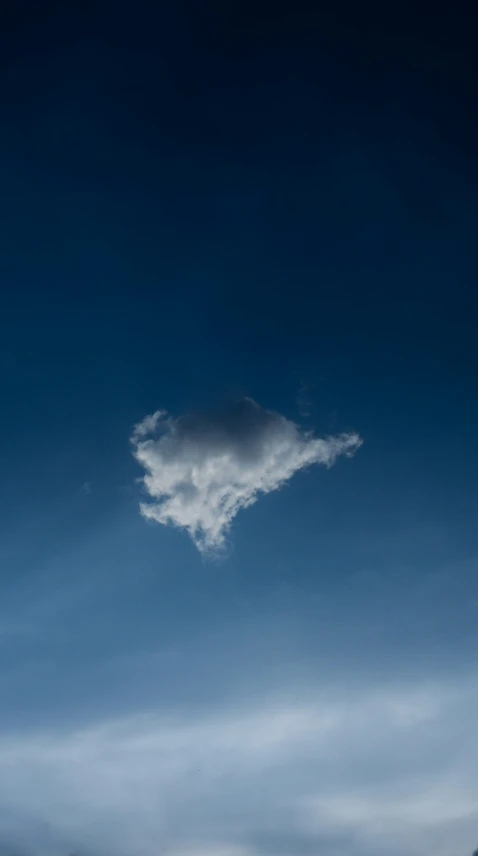 a small heart shaped cloud appears over a skyline