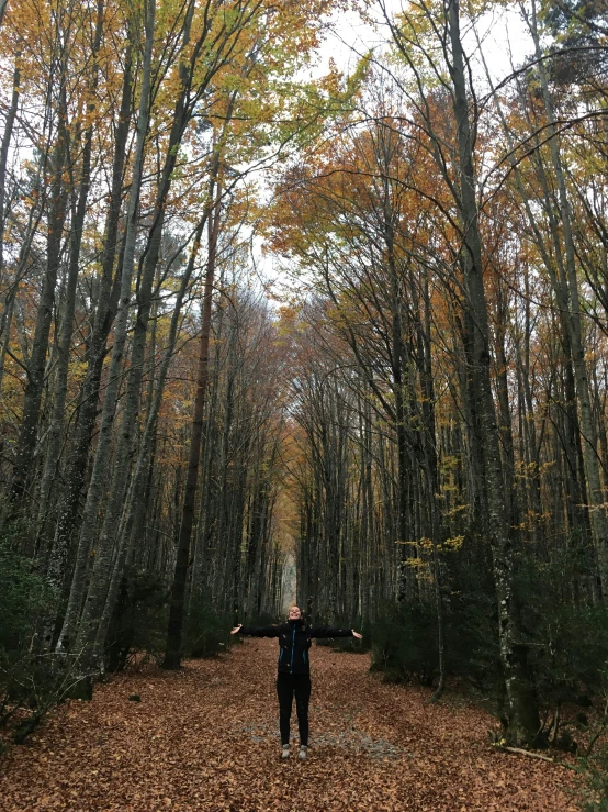 a man posing in front of some trees