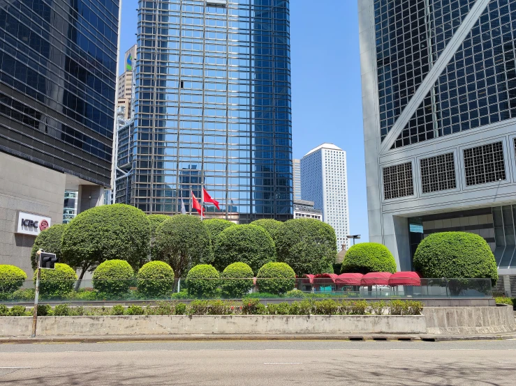 two buildings on the edge of an intersection