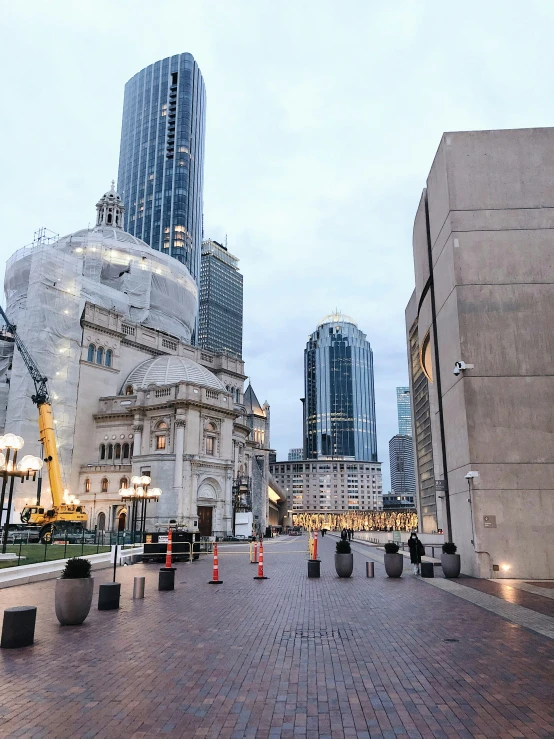 the city's roads and buildings are lit up