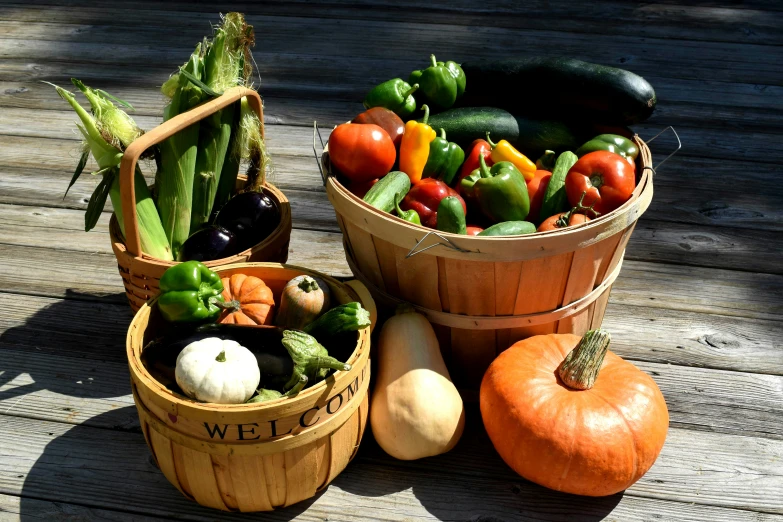 a table with a basket full of vegetables