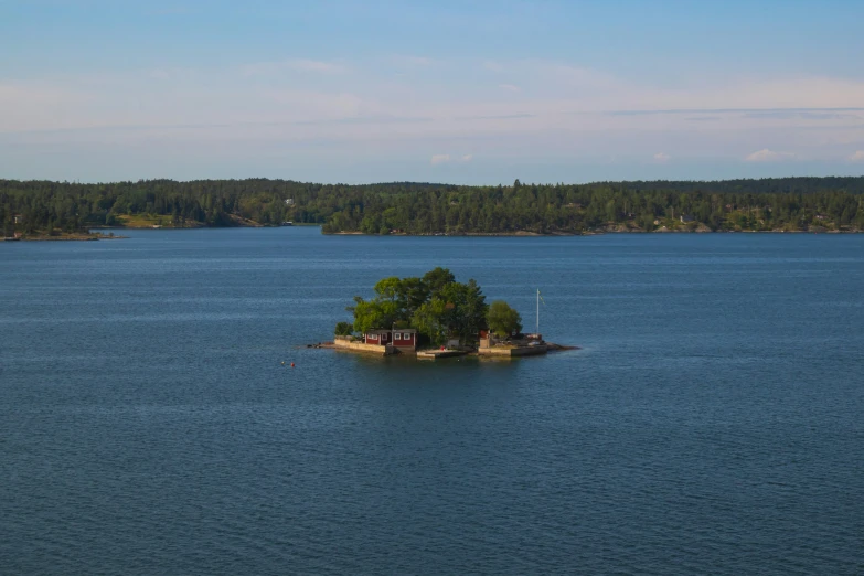 a small island on top of a body of water