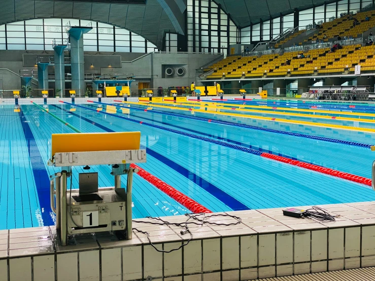 an empty pool with a very large amount of swimming