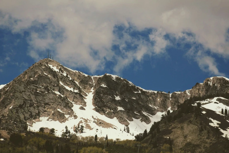 a mountain with a bunch of snow covered mountains