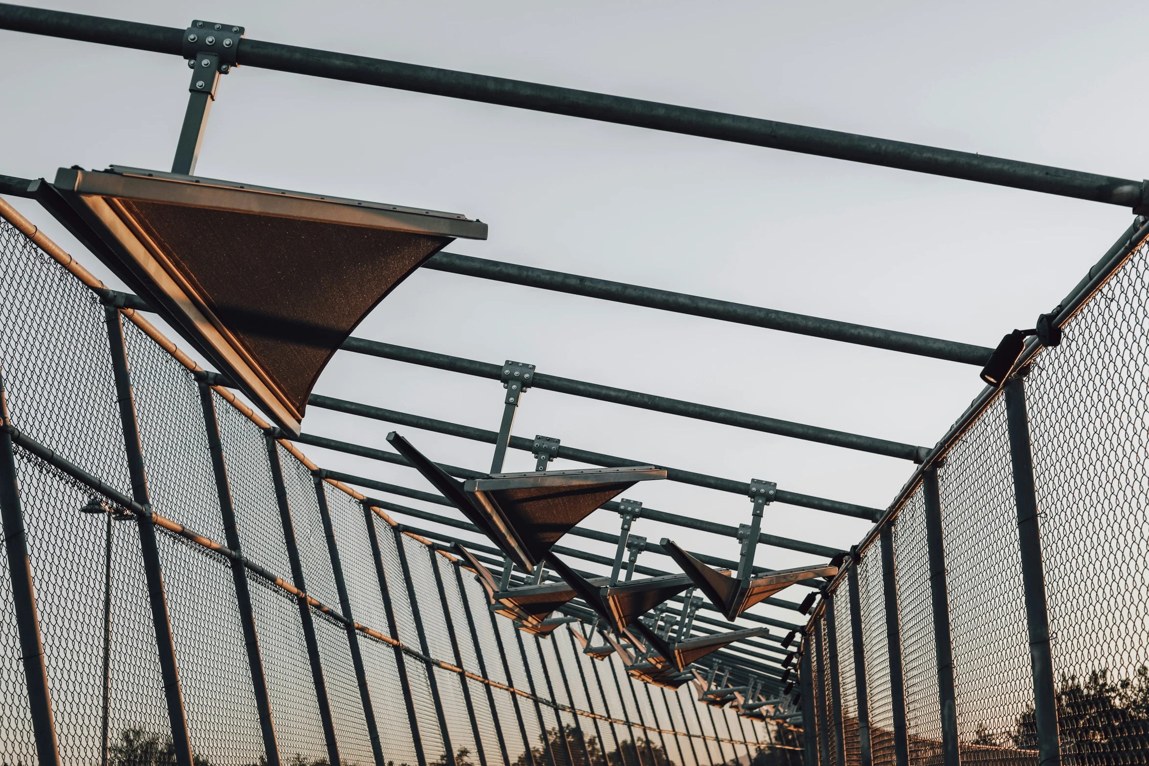 a bird standing on top of a metal fence