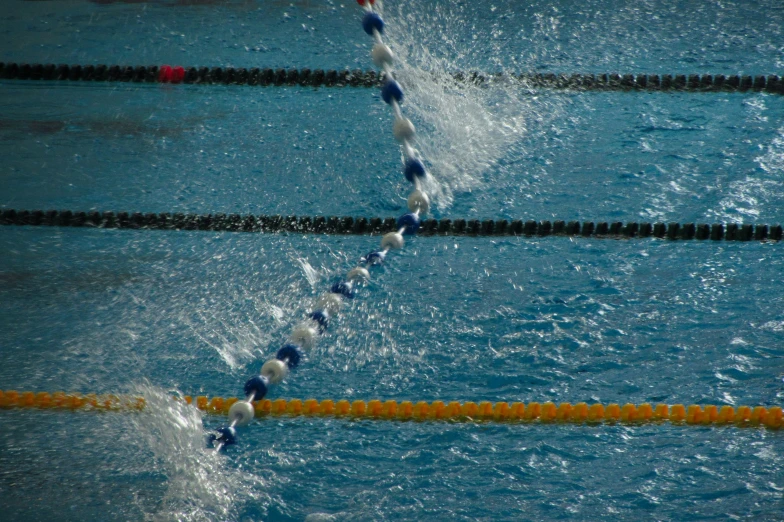 several swimmers in a pool during the day