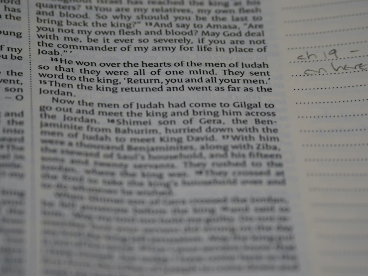 the inside of an open bible containing a verse