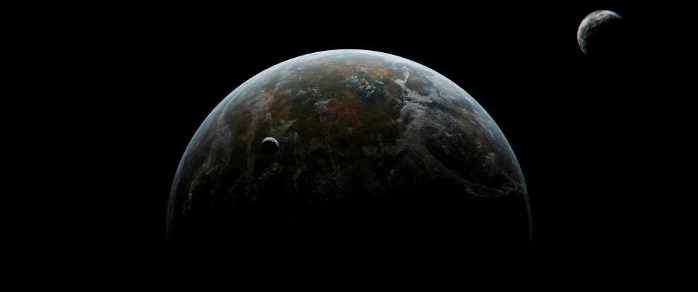 an artist's concept of two planets facing each other