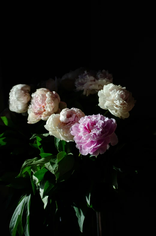 several flowers that are in a vase on the ground