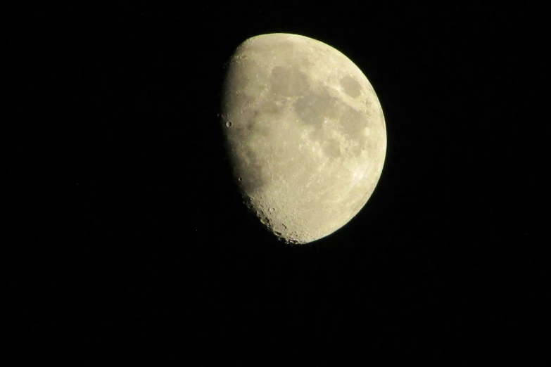 a close up of the moon in the dark sky