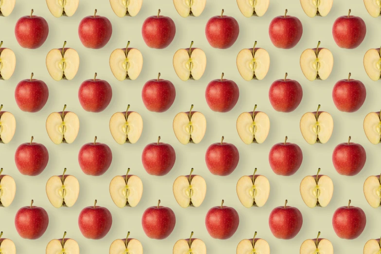 an abstract po of apples and bananas