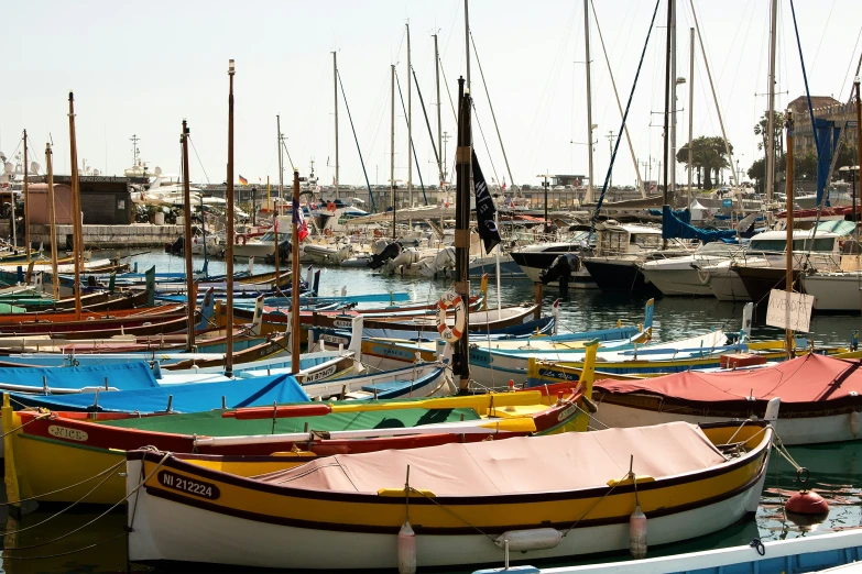 many boats are in the harbor of a city