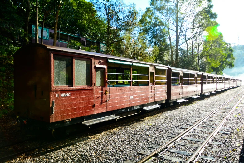 the side of a train that is on tracks