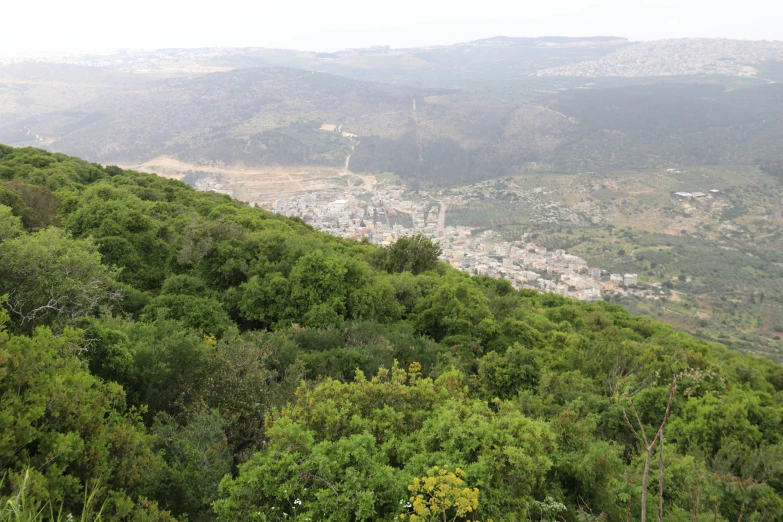 a view of the hills and the city as seen from a distance