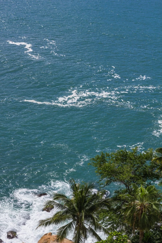 view of a sailboat and sea in distance from cliff