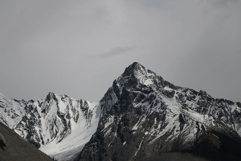 the view of a mountain range with snowy mountains