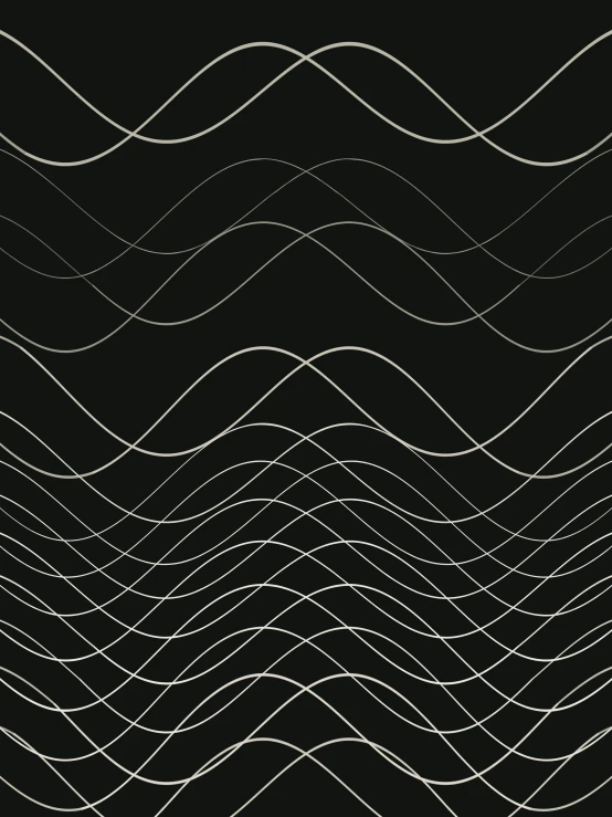 an abstract pattern made from white lines on a black background