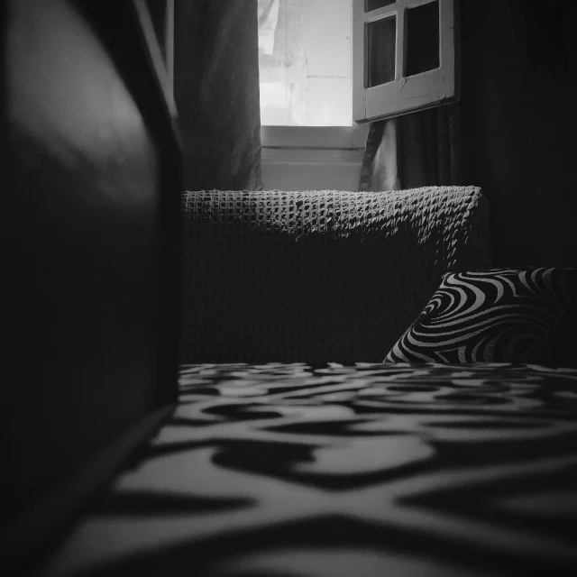 the back of a couch looking out of a window