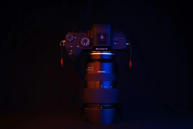 a camera sitting on top of a lens