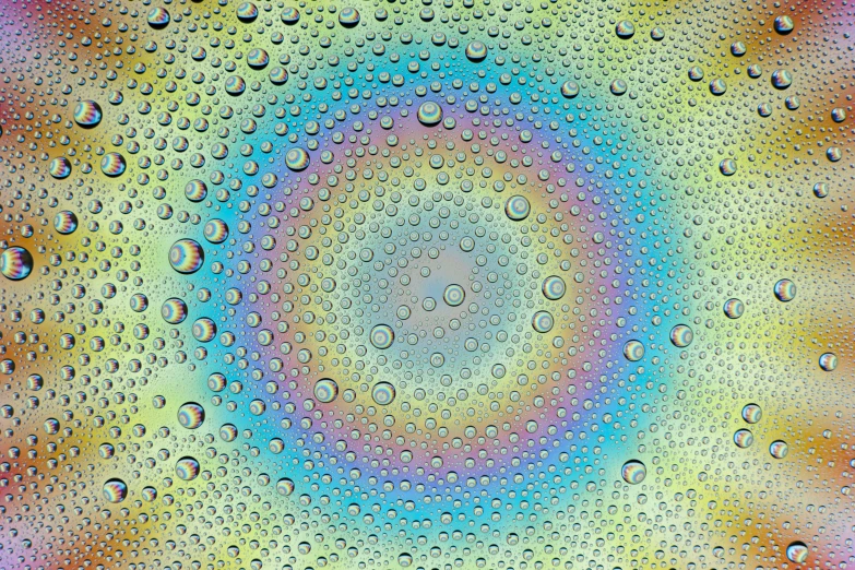 colored pattern with bubbles and circles on the water
