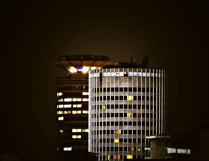 building in city lit up in the night