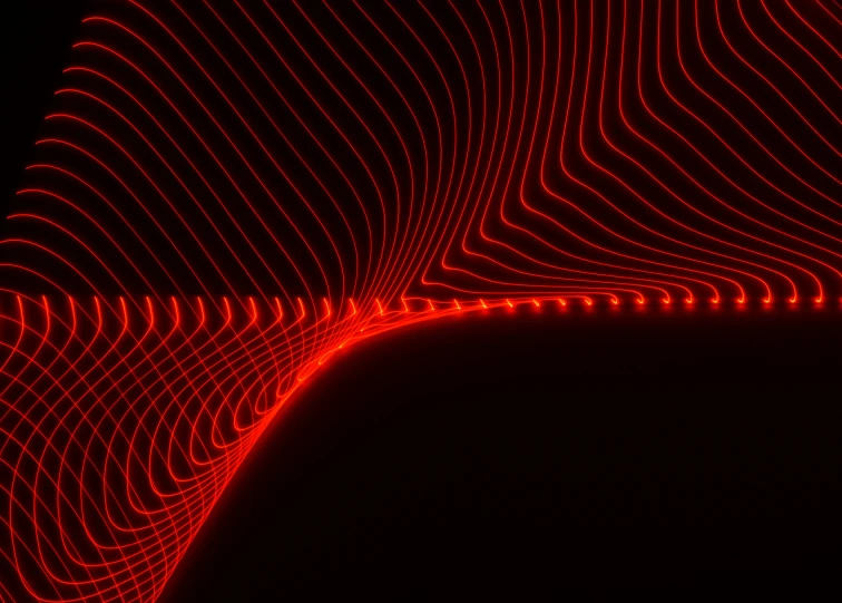 a red line swirl on the side of a black background