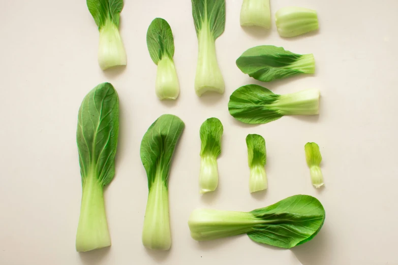 a close up of some celery strips laying on a surface