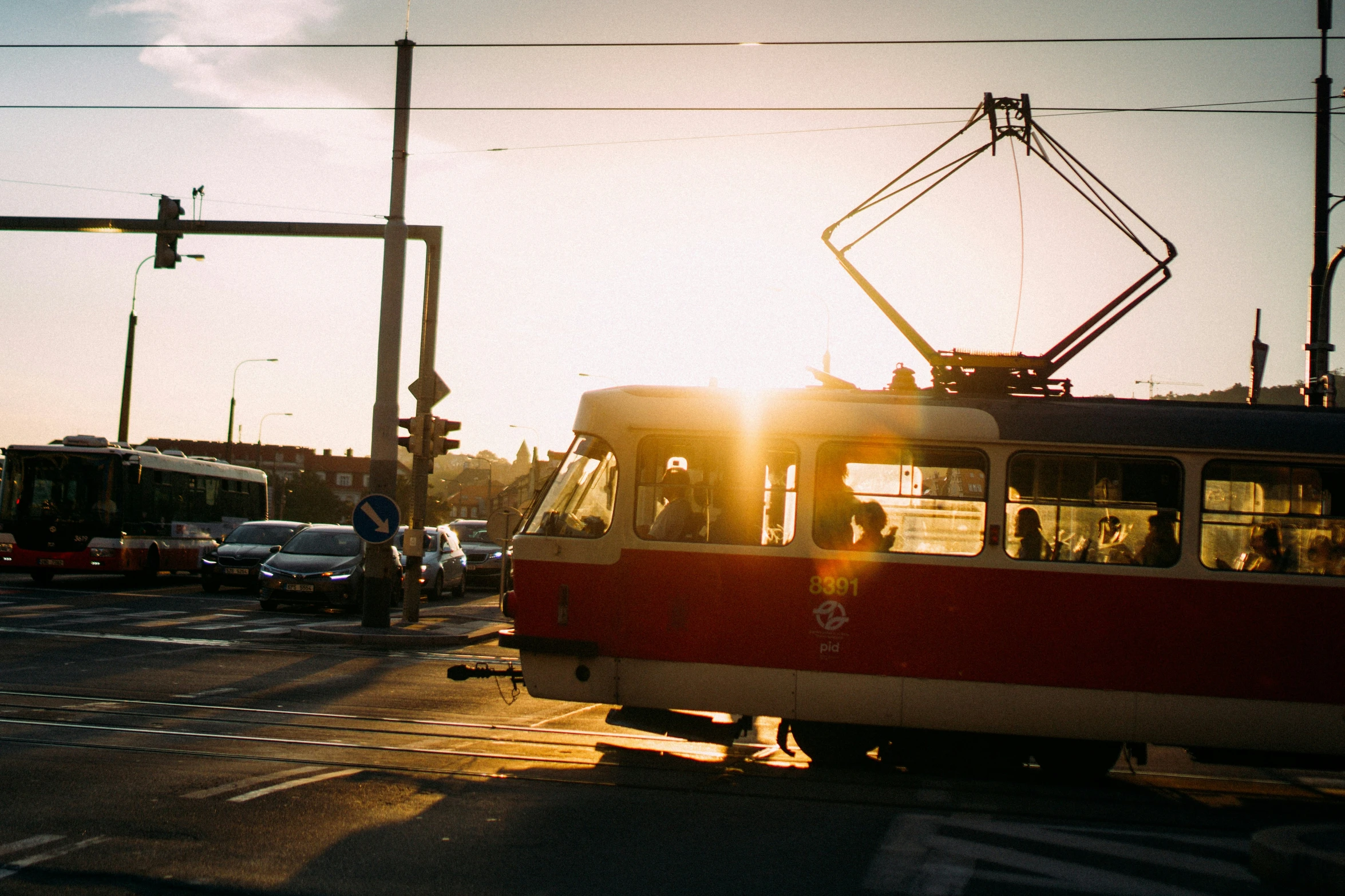 a city bus that is driving down the road