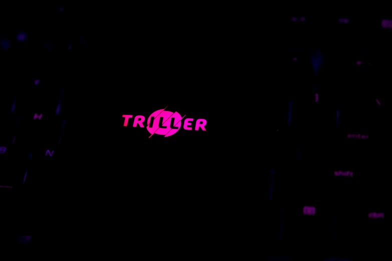 a purple logo on a black background with the word er in red