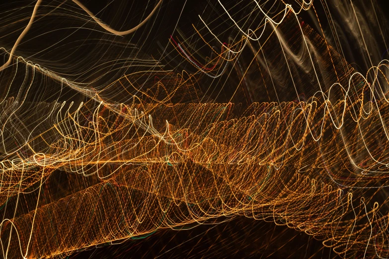 a long exposure of an abstract display of lights