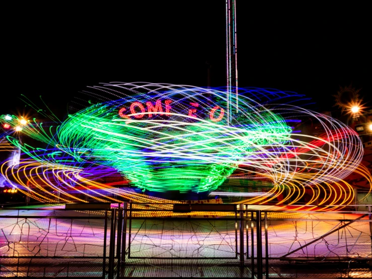 a neon display with some colorful light